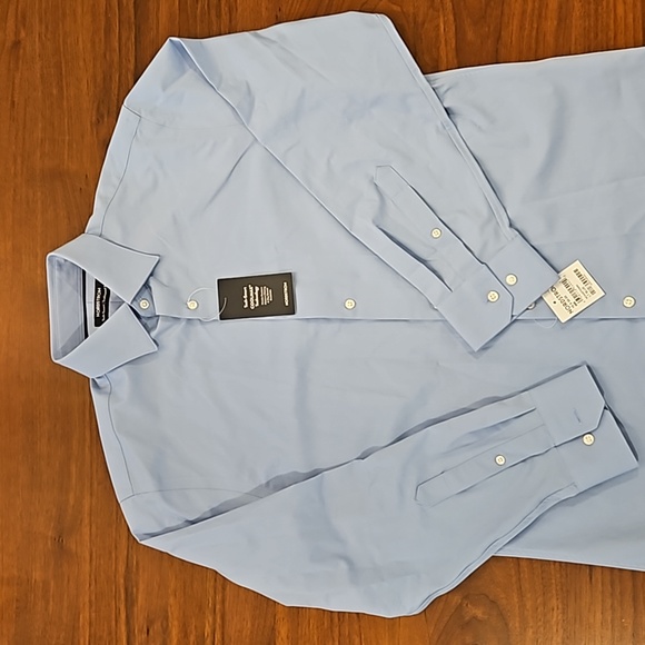 Nordstrom Tech-Smart, Traditional Fit Dress Shirt, Blue, NWT - Picture 4 of 7